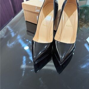 Christian Louboutin Black Heels Patent Leather Elegant Black Leather Dress shoes